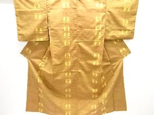 アンティーク　遠州椿模様織り出し手織り紬着物